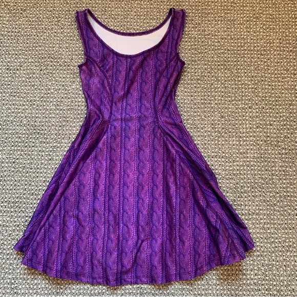 Zara Terez Dresses Zara Terez Purple Cable Knit Skater Dress Poshmark